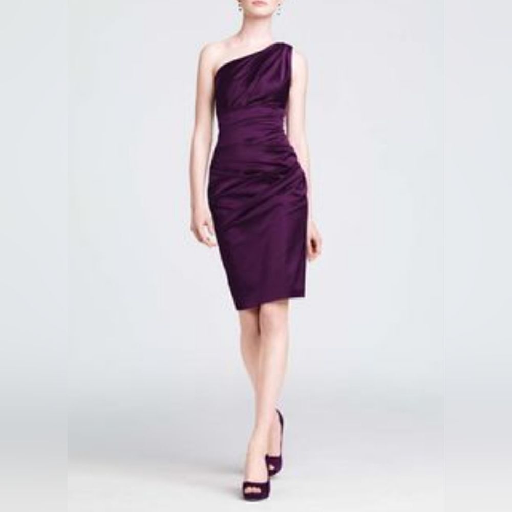 One shoulder midi dress.
